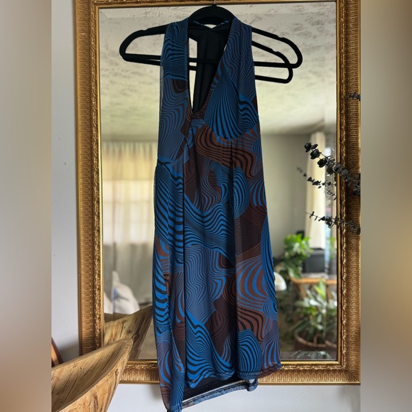 PrettyLittleThing Black and Blue Dress - Picture 1 of 5
